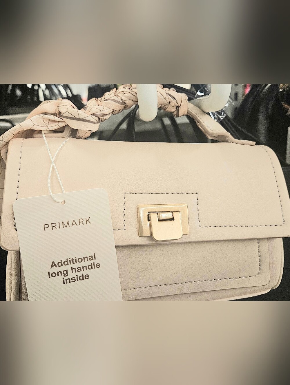 Primark Cream Satchel with Gold Turn-Lock